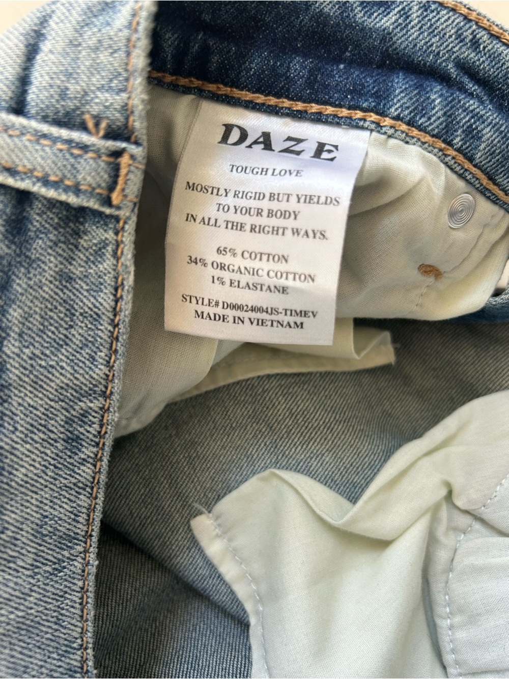 DAZE High-Rise Distressed Denim Shorts - Light Blue - Picture 8 of 8